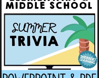¡TRIVIA de verano para niños! - Juego de actividades de fin de año - Powerpoint y PDF