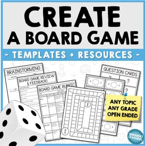 Create a Board Game! Fun Math Project Based Learning & Probability Unit - Homeschool Teacher Digital Resource, Includes Templates Rubrics