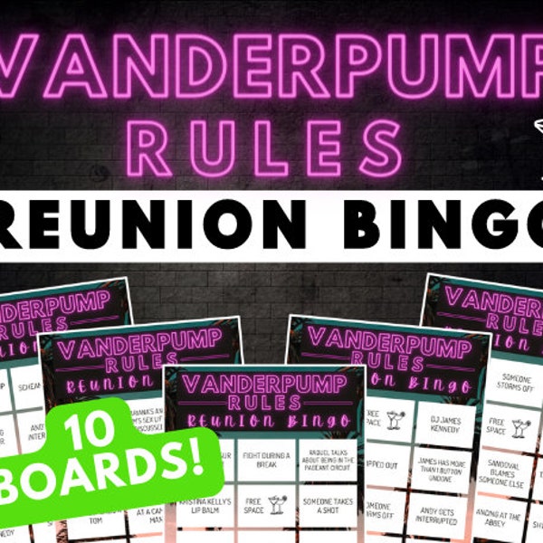 Vanderpump Rules Reunion BINGO - PRINTABLE - 10 BINGO cards - 2023 Season - Digital File