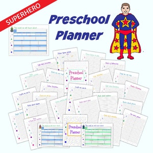 Superhero Preschool Planner, Superhero Preschool, Preschool Planner, Superhero Worksheets, Preschool Lesson Planner