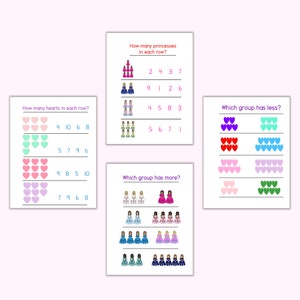 Princess Math Pack, Preschool Math Pack, Math Printables, Preschool ...