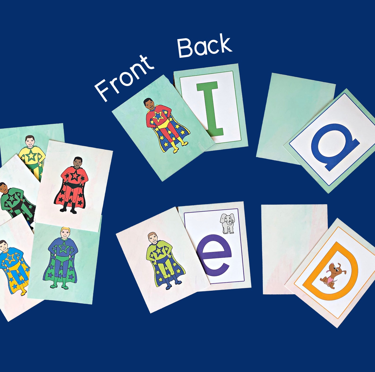 Superhero Letter Flashcards Superhero Alphabet Flashcards Etsy