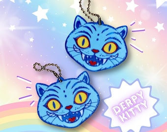 K-Pop Inspired | Demon Hunter | Huntrix Charm | Derpy Kitty Keychain | 3D Printed Key Ring