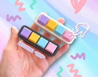 3D gedruckter mechanischer Clicker | 4 Knopf | Fidget Spielzeug | Befriedigend | Nettes Geschenk für Kinder
