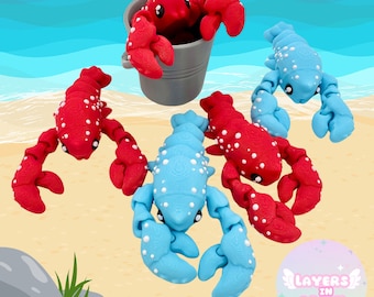3D Gedruckter Hummer mit Eimer Gelenk Fidget Spielzeug