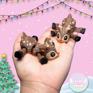 Cute 3D Printed Strawberry Cupid Cow Articulated Fidget Toy | Sensory Pet