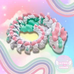 Giocattolo flessibile articolato Fidget Dragon Kaida stampato in 3D