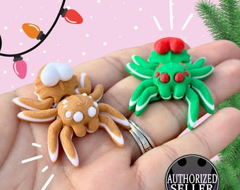 2er-Set - 3D Gedrucktes niedliches Spinnengelenk-Fidget-Spielzeug | Weihnachten | Kürbiskuchen