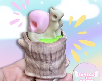 Gruselige nette 3D gedruckte Schädel-Schnecken-Schmuckschachtel | Schmuckkästchen | Schreibtisch Buddy Dekor