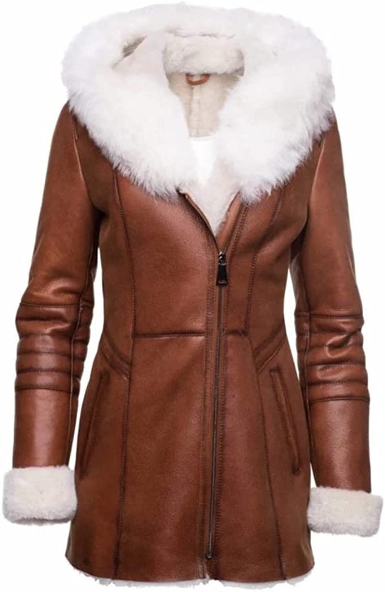thumbnail image 2 of Women's Genuine Leather Lambskin Long Trench Coat | Black Stylish Overcoat By King Leathers 2 of 6