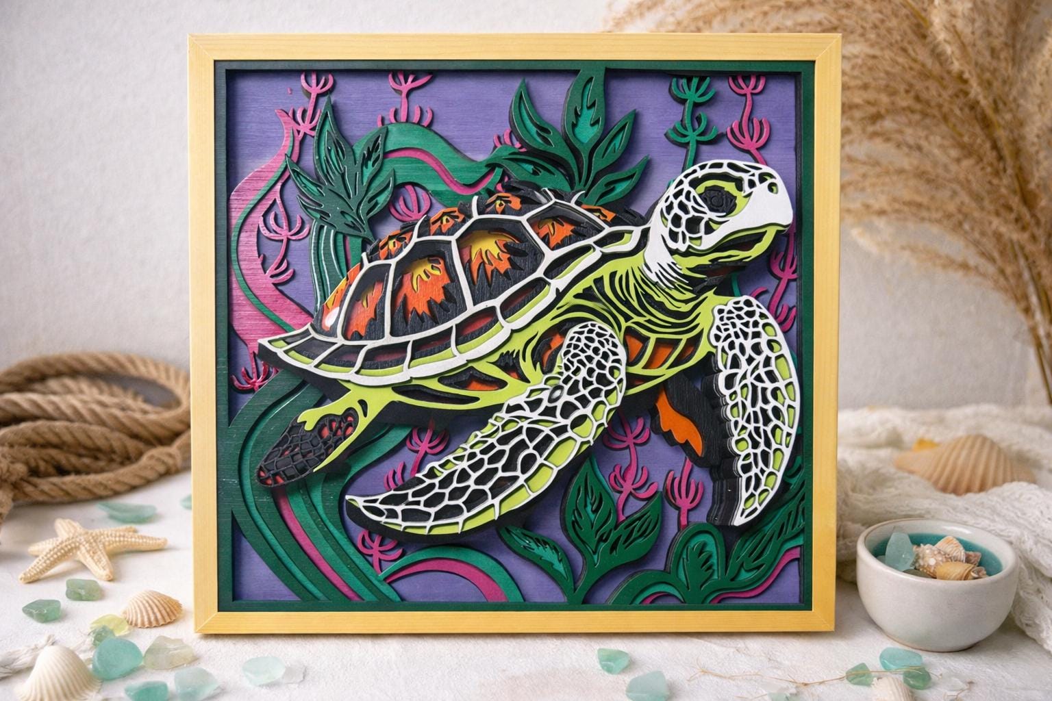 Sea Turtle Layered Wood Wall Art - Etsy