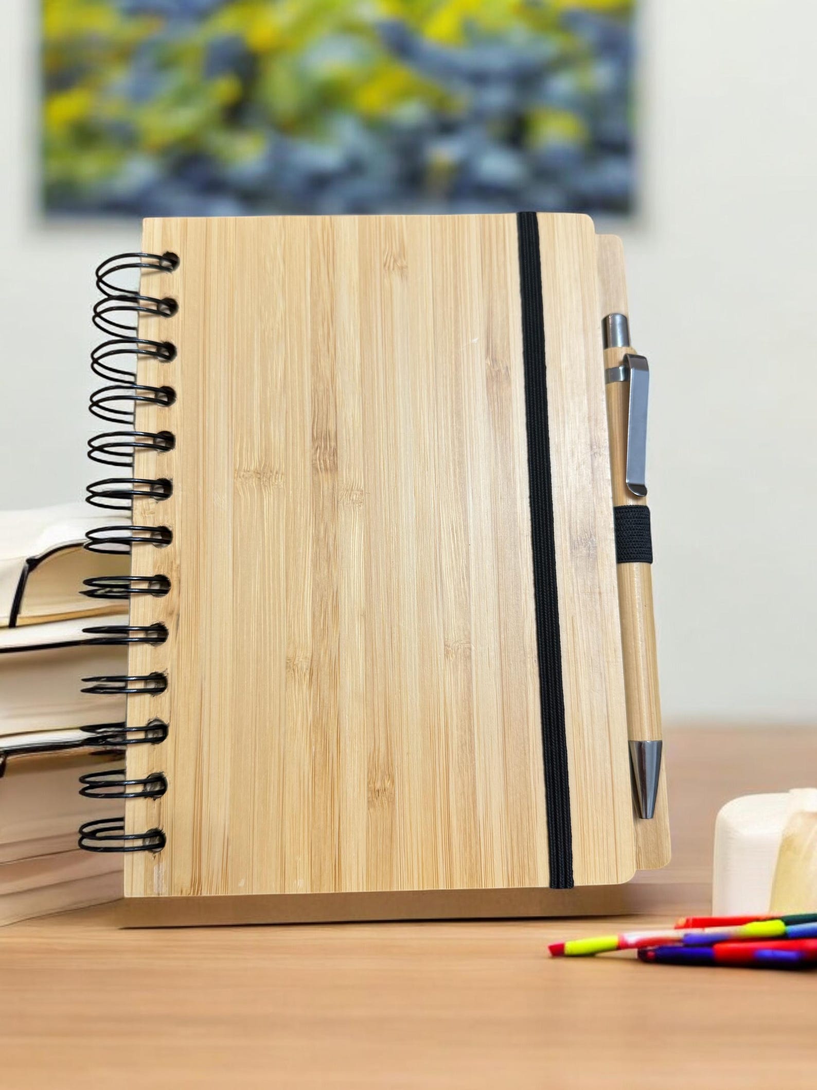 Bamboo Spiral Notebook With Ballpen - Etsy