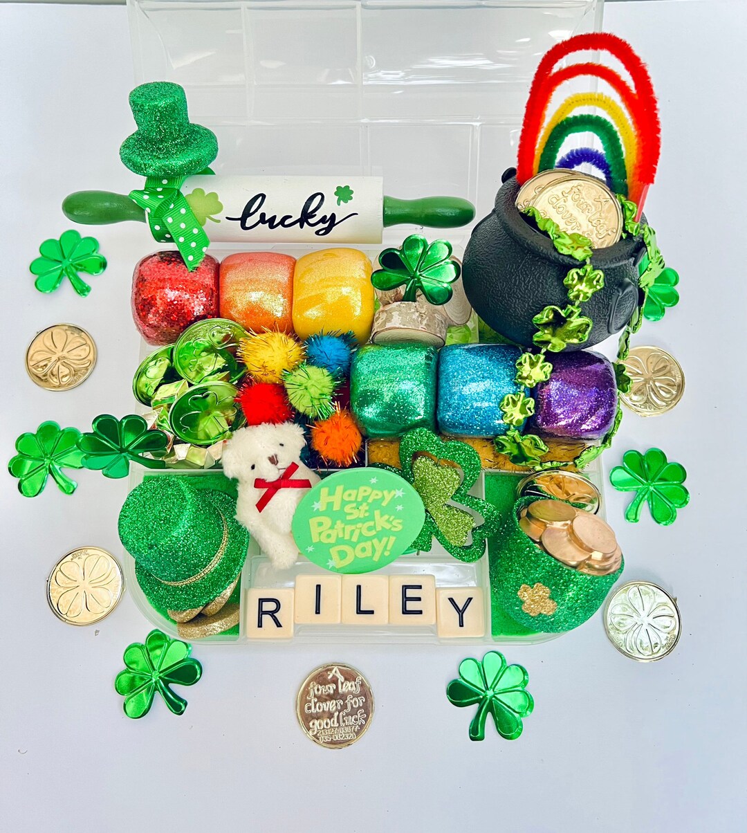 St. Patricks Day Play Dough Kit St Pattys Day Sensory Kit