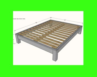 Platform Bed Frame Plans: DIY Woodworking (All Sizes) (PDF Download)