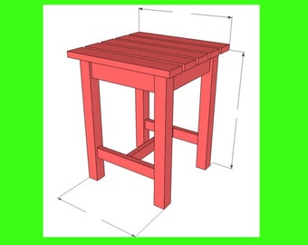 Rustic End Table/Stool Plans: DIY Woodworking Project (PDF Download)