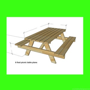 Planos de mesa de picnic de 1,8 metros (descarga en PDF), mesa de picnic, planos de carpintería, planos de bricolaje