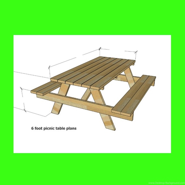 6 Foot Picnic Table Plans PDF Download