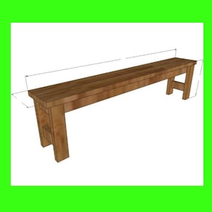 DIY Outdoor Farm Bench Plan, Woodworking plans, Garden bench plan, Rustic bench, Outdoor Furniture, DIY Plan, Patio furniture, PDF Download