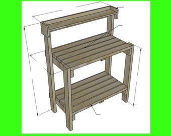 DIY-Blumenerde-Pläne: Outdoor-Arbeitstisch (PDF Download)