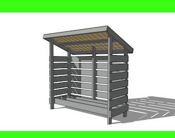 Planos de cobertizo para leña: Almacenamiento de leña al aire libre (Descarga PDF)