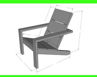 Planos de carpintería para silla Adirondack: Silla de exterior fácil de hacer (PDF)