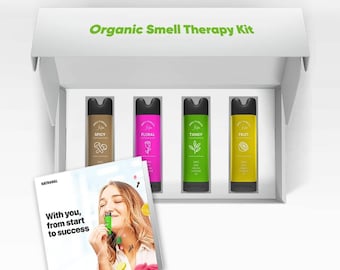 Natranal Smell Therapy Essential Oils Smell Training Kit for Loss of Smell and Taste - Aromatherapy Organic Nasal Inhalers Smell Therapy Kit