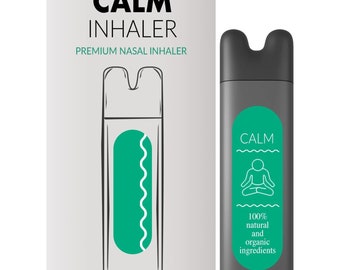 Natranal Calm Neusinhaler - Aromatherapie Neusinhaler Stick - Kalmerend, ontspannend, natuurlijke verlichting van stress en angst (zoete houtachtige geur)