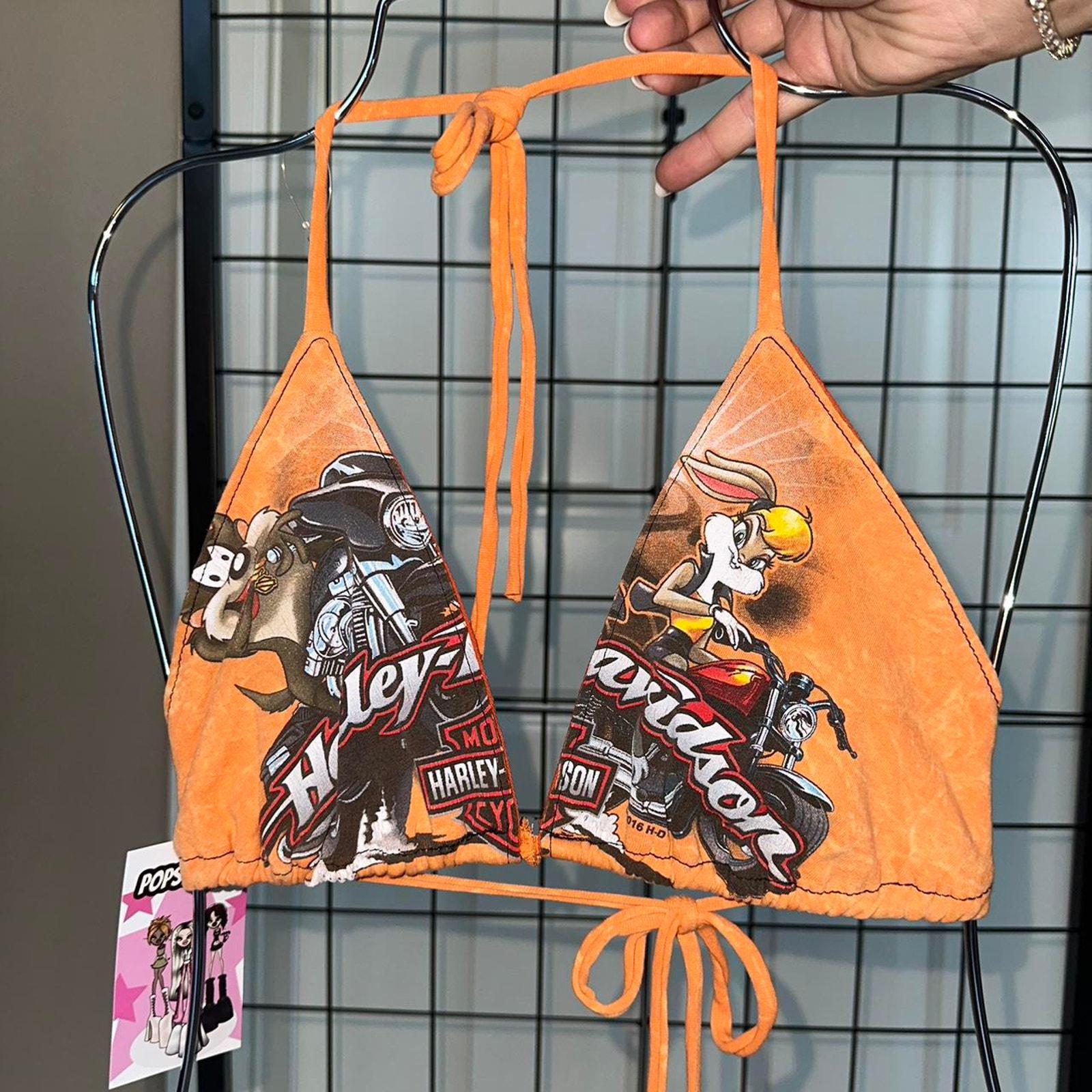 Harley Davidson Orange Rework Bikini - Etsy