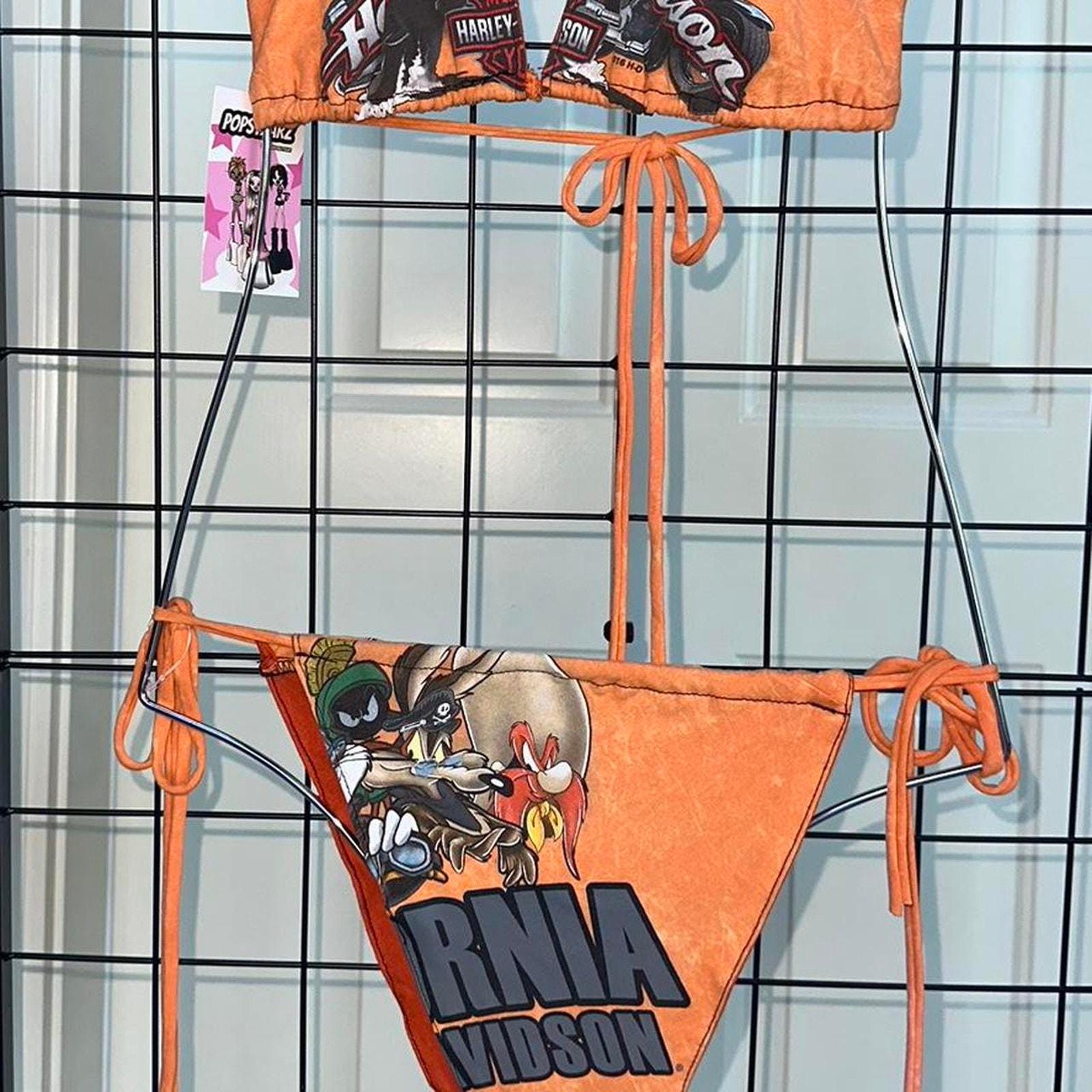 Harley Davidson Orange Rework Bikini - Etsy