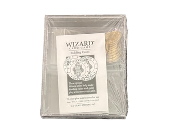 Wizard Card Game Bidding Coins – Set of 25 Goldine Finish in Case - NEW