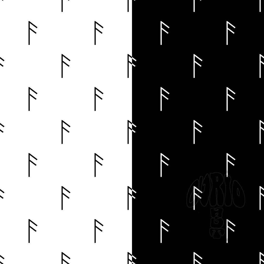 Ansuz Pattern Black and White Background Futhark Rune of Signals ...