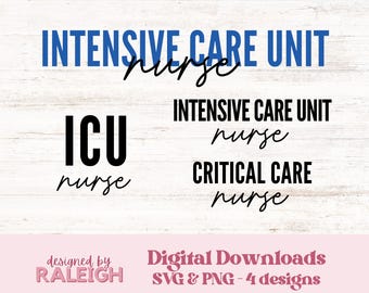 IC-verpleegkundige | Verpleegkundige op de intensive care | Kritieke zorg | SVG- en png-bundel | Digitale download | Knipbestand voor sublimatieontwerp Cricut