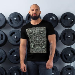 Camiseta con la carta del tarot La rueda de la fortuna