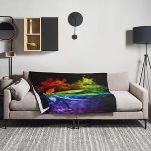 Rainbow Pot Leaf Throw Blanket