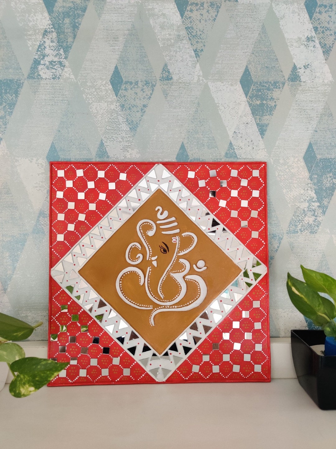 Ganpati Lippan Art Wall Decor for Living Room Etsy