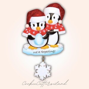 We're Expecting Penguins Personalized Christmas Ornament Christmas Tree Ornament - FREE CUSTOMIZATION