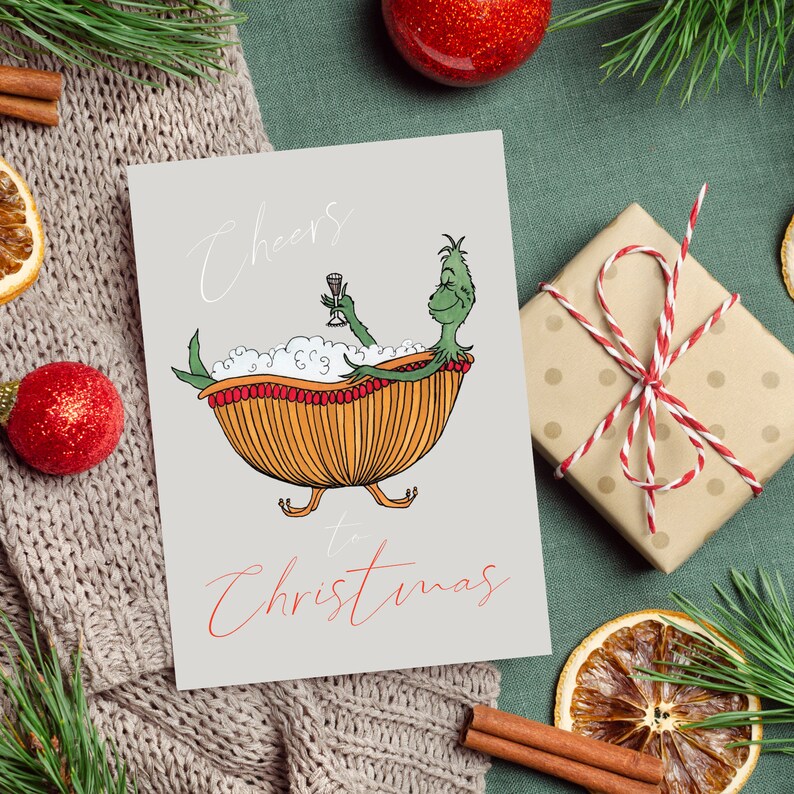 Grinch Christmas Card Printable Christmas Card Funny Christmas Card