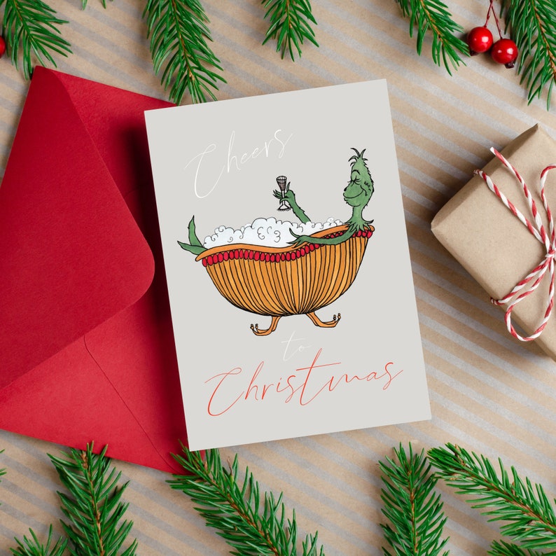 Grinch Christmas Card Printable Christmas Card Funny Christmas Card
