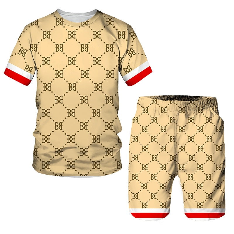 Pantalones Cortos Deportivos Con Estampado Casual Estilo Louis Vuitton Para  Hombre , Casuales Con Cintura Elástica Lv