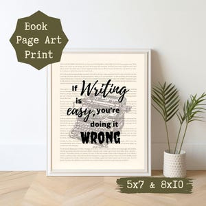 Writer Quote Book Page Art Print, Printable Art Print, Writer Wall Art, Book Lover Art Print, Art Print, Writer Decor, Literary Art Print