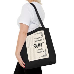 Shakespeare Book Page Tote Bag, Bookish Tote Bag, Book Quote Tote Bag, Book Lover Tote Bag, Literary Tote Bag, Reader Tote Bag, Hamlet