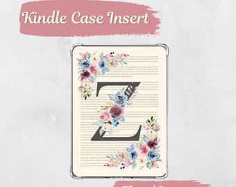 Kindle-inzet met bloemenletter, gepersonaliseerde Kindle-inzet, Kindle-accessoires, Kindle-decor, letter Z