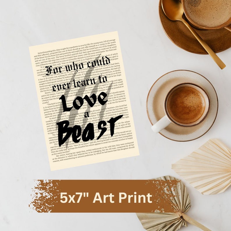 Beauty and the Beast Art Print and Bookmark Set, Beauty and the Beast ...