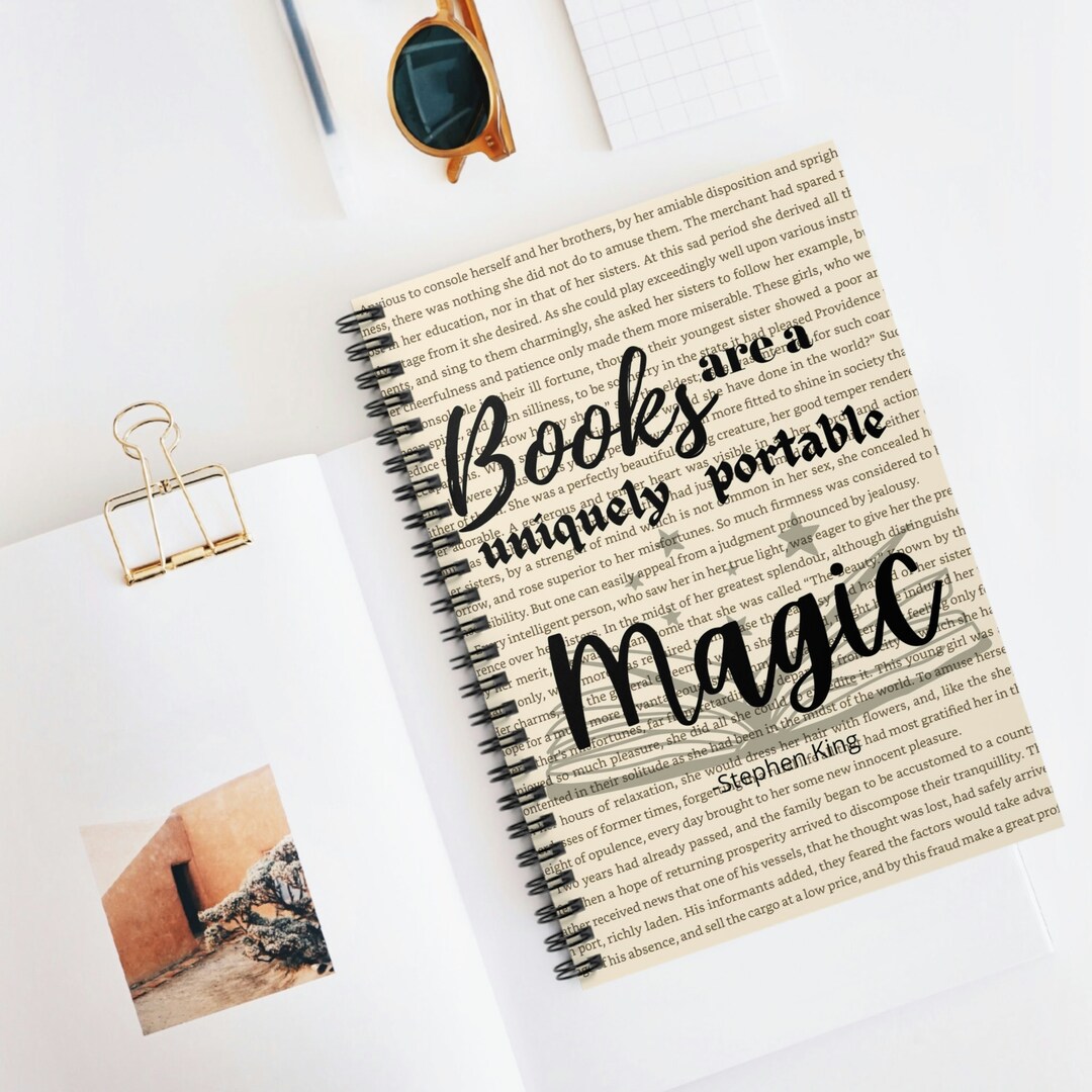Books Are a Uniquely Portable Magic Bookish Notebook Bookish Etsy