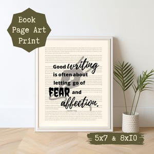 Writer Quote Book Page Art Print, Printable Art Print, Writer Wall Art, Book Lover Art Print, Art Print, Writer Decor, Literary Art Print