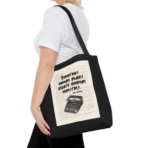Stephen King Quote Book Page Tote Bag, Bookish Tote Bag, Book Lover Tote Bag, Literary Tote Bag, Reader Tote Bag, The Shining Tote Bag