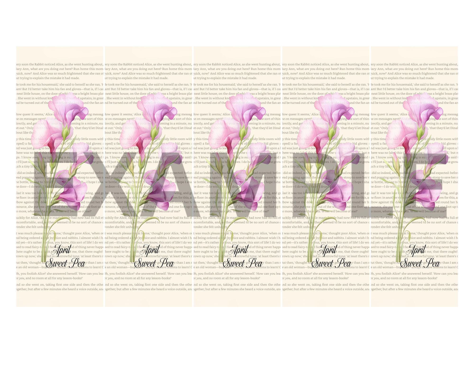 April Birth Flower Bookmarks Printable, Sweet Pea Bookmark, Daisy ...
