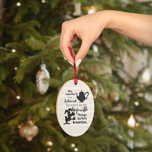 Alice in Wonderland boekenpagina houten ornament magneet, boekenpagina-ornament, leesgrage ornament, boekenliefhebberornament, lezerornament, literair