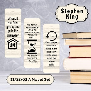 Stephen King Book Page Bookmarks, Stephen King Quotes, Bookish Bookmark, 11.22.63 A Novel Quote Bookmark, Book Quotes, Book Accessories