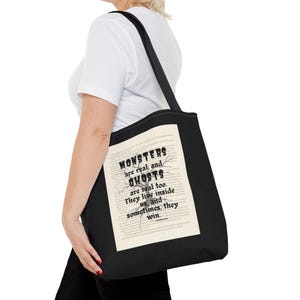 Stephen King Quote Book Page Tote Bag, Bookish Tote Bag, Book Lover Tote Bag, Literary Tote Bag, Reader Tote Bag, Monster Tote Bag
